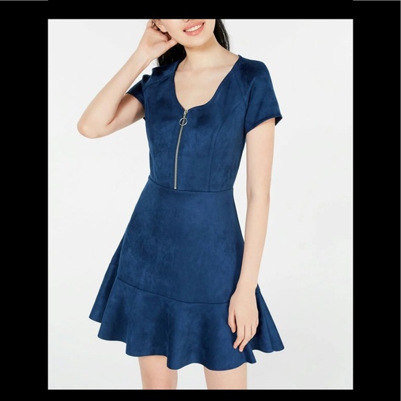 Juniors zip up fit and flare dress - Picture 1 of 6